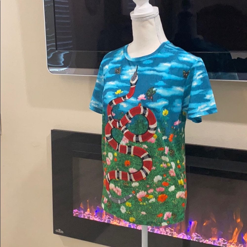 Gucci printed cotton jersey cyan rainbow - Picture 14 of 15